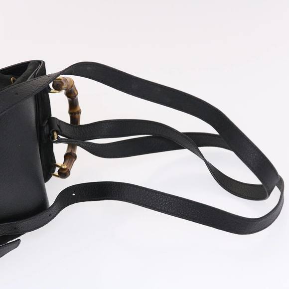 GUCCI Bamboo Backpack Suede Black 003.1705.0030 Auth 49982 - Picture 8 of 16